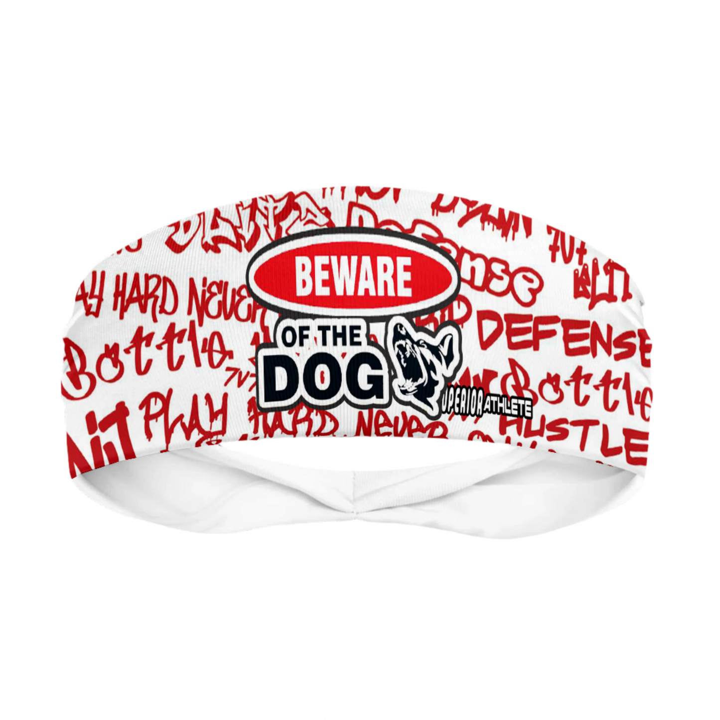 Beware Of Dog Head Band by Superior Athlete