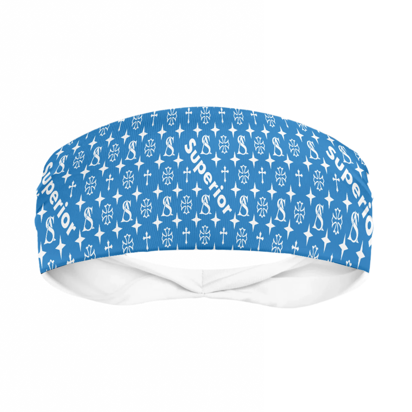Light Blue & White Superior Athlete Pattern Headband by Superior Athlete