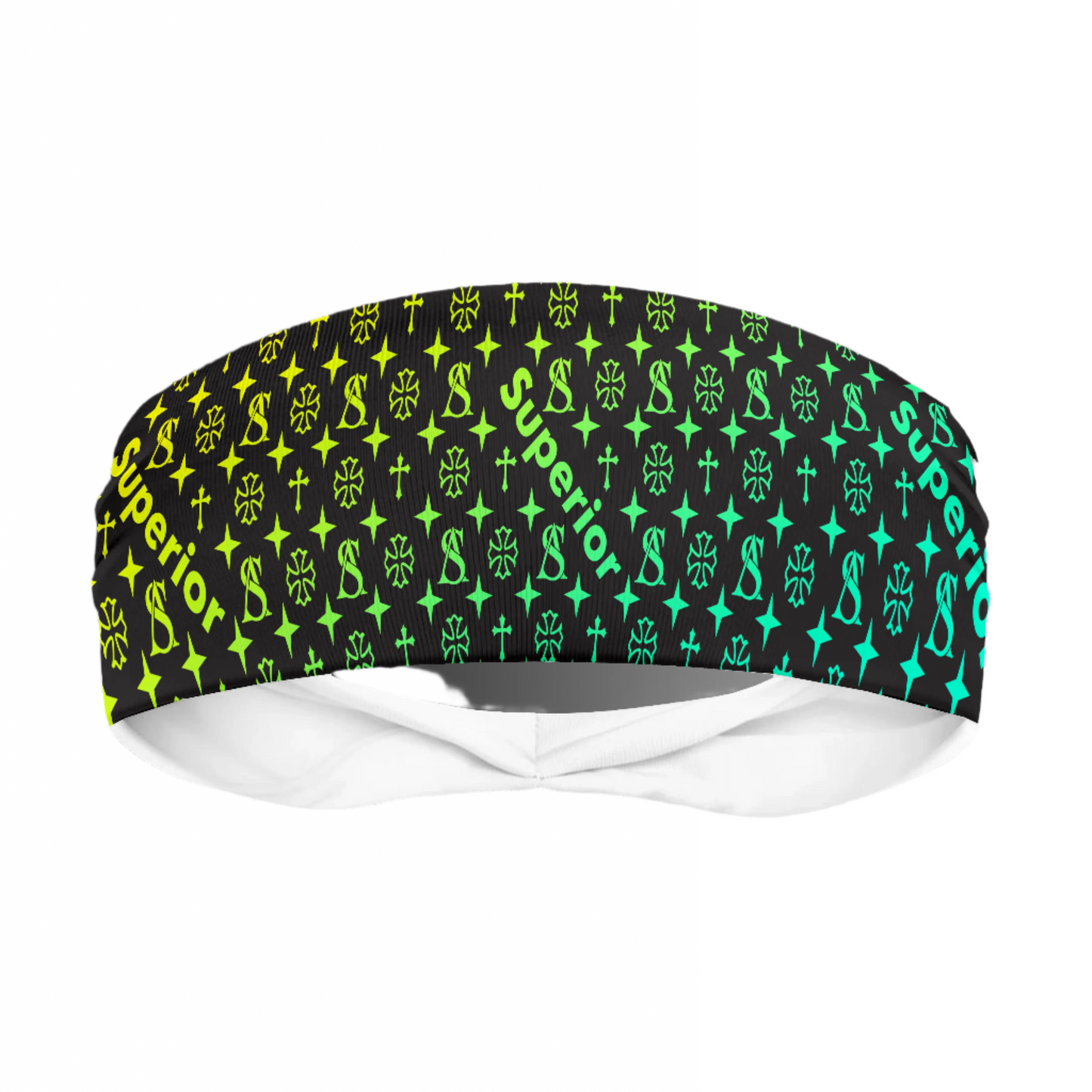 Superior Athlete Black with Yellow & Green Faded Head Band