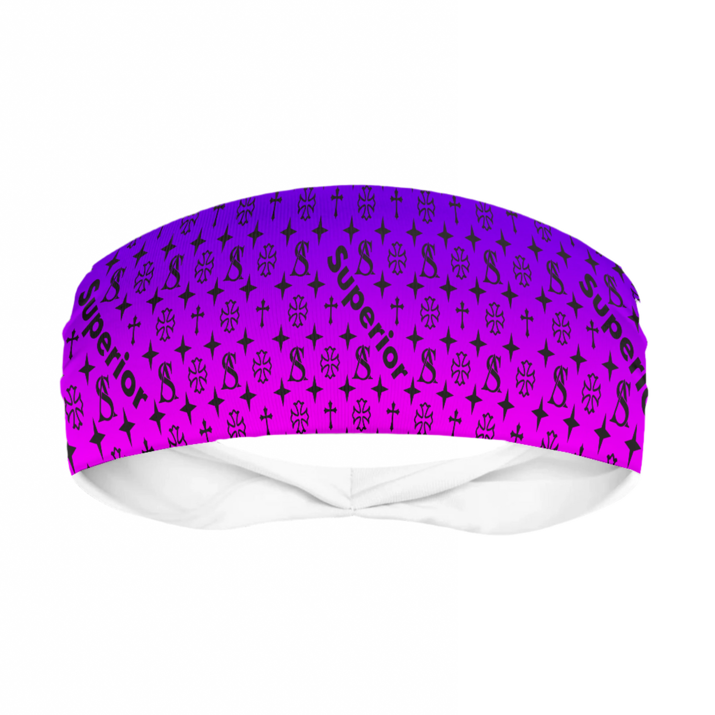Superior Athlete in Black Pink & Purple Faded Head Band