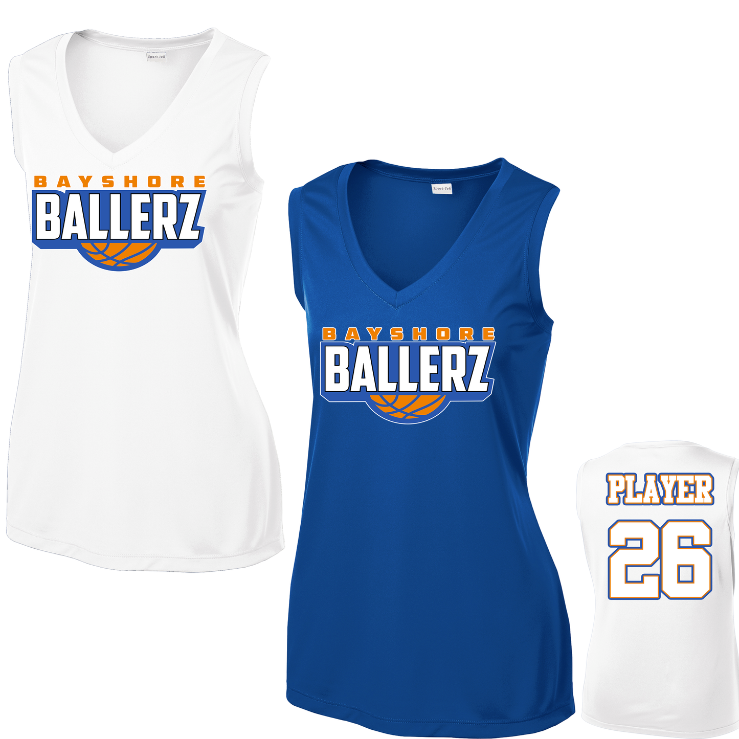 Bayshore Ballerz Women's Sleeveless Performance V-Neck Tee