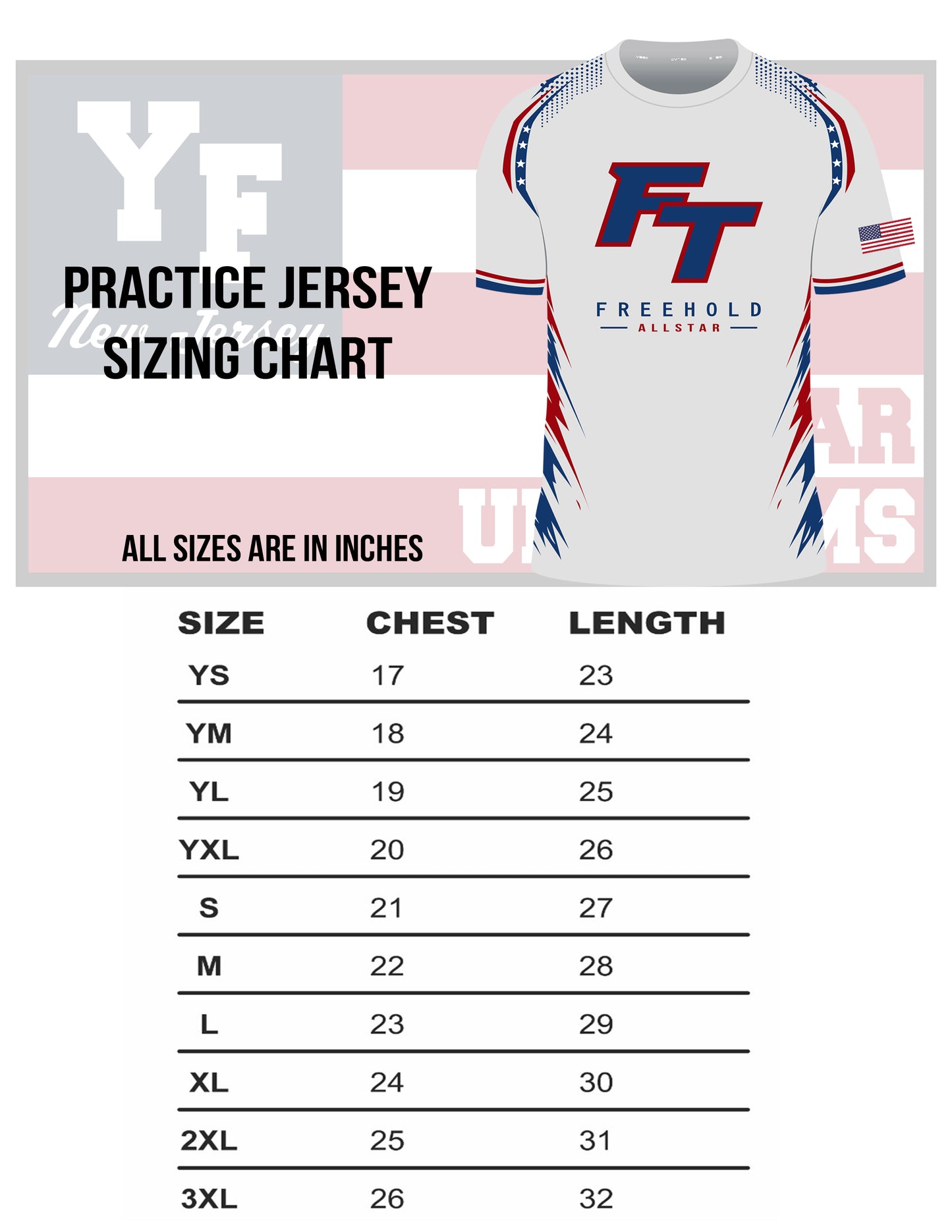 Freehold Township Little League Baseball Uniform Bundle