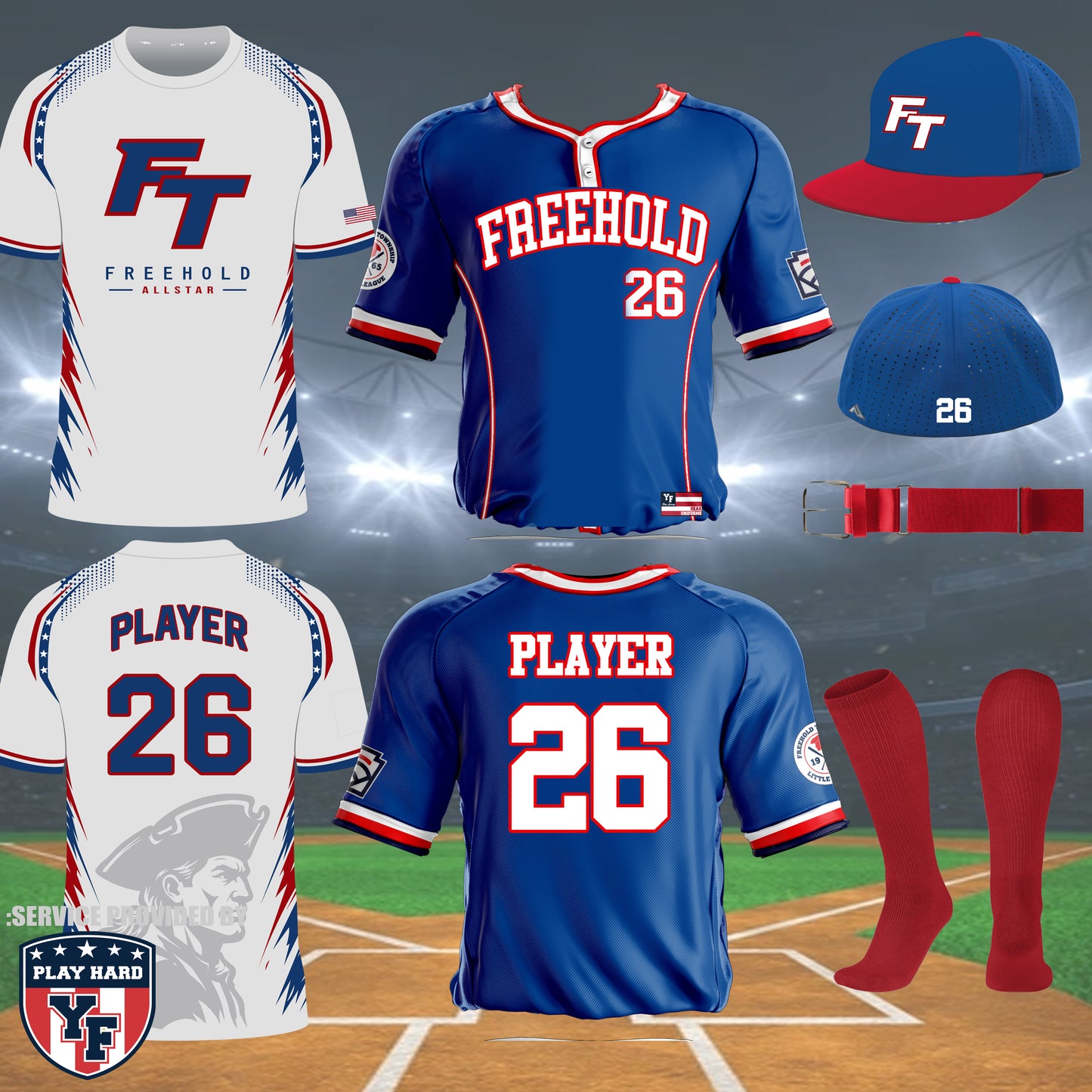 Freehold Township Little League Baseball Uniform Bundle