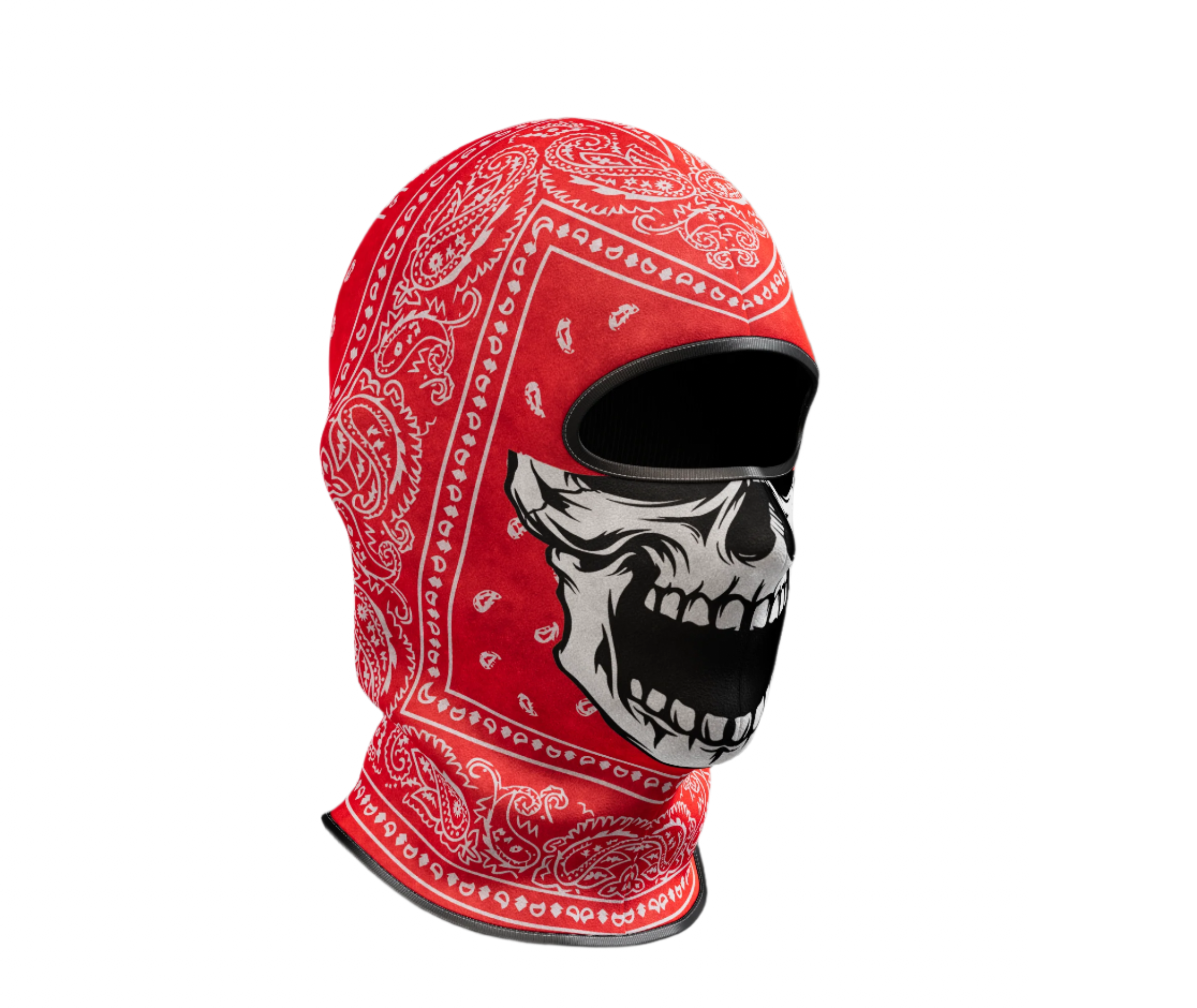 Skull Embroidered Bandana / Balaclava / Face Mask – Iron-On Or Sew-On, Black, Biker Style
