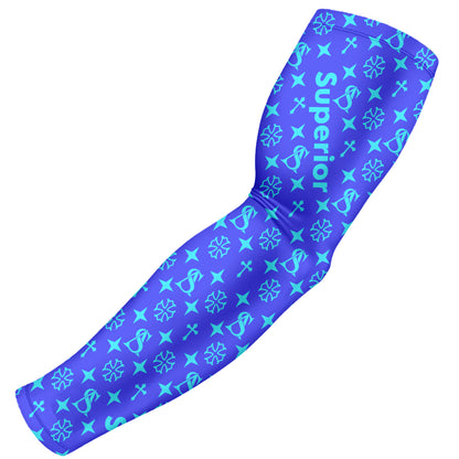 Superior Athlete Pattern Royal Blue with Cyan Arm Sleeve