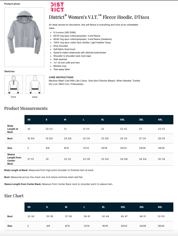 Bayshore Ballerz District® Women’s V.I.T.™ Fleece Hoodie