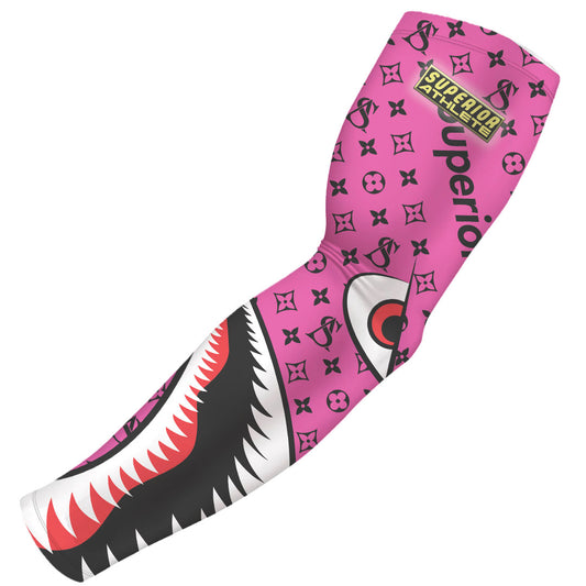 Shark Style Hot Pink with Black Superior Athlete Arm Sleeve