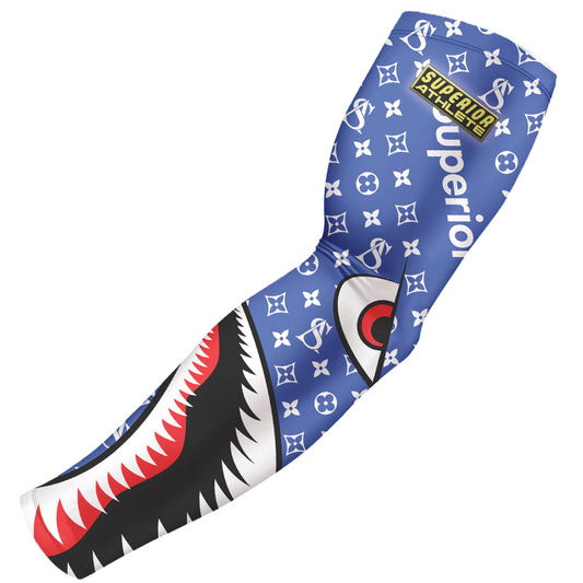 Shark Style Royal Blue with White Superior Athlete Arm Sleeve