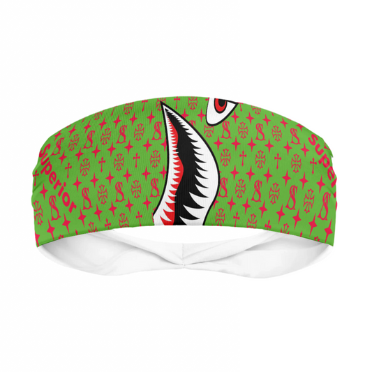 Shark Style Superior Athlete in Green with Red Head Band