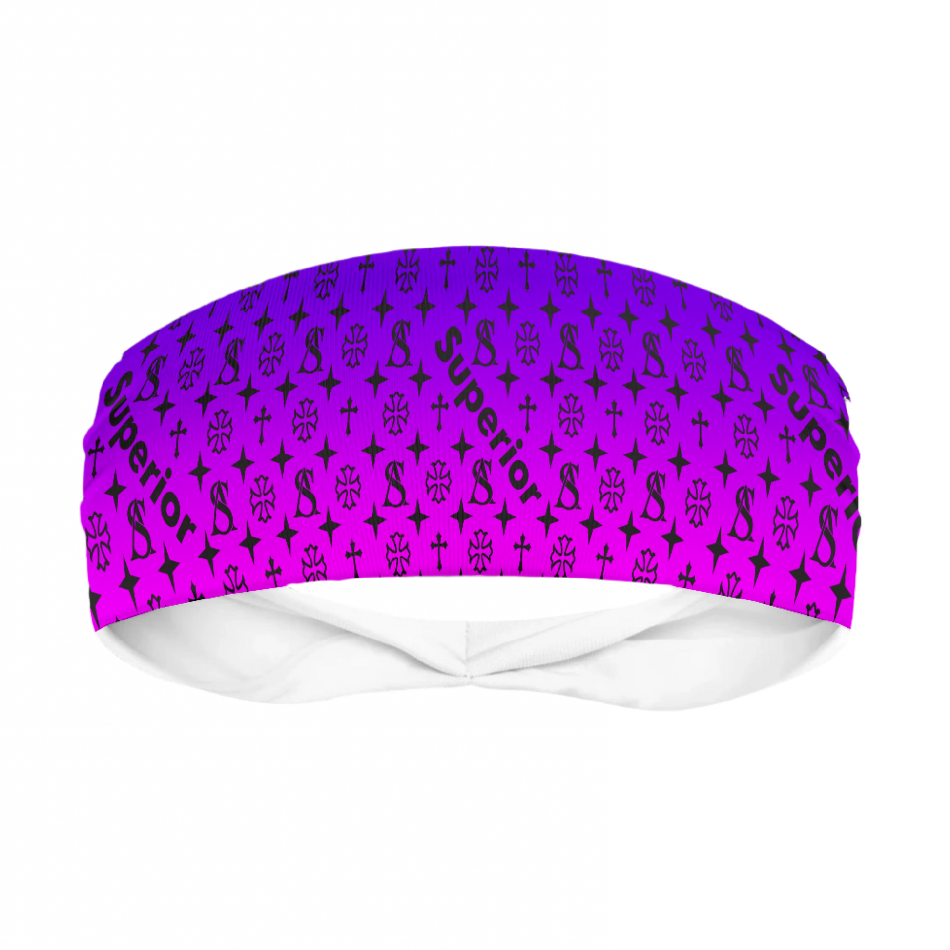 Superior Athlete in Black Pink & Purple Faded Head Band